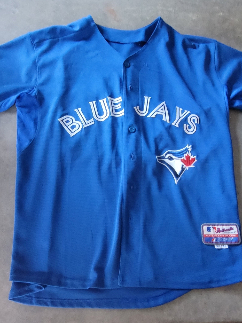 Majestic Toronto Blue Jays Button-Up Jersey - Blue Brett Lawrie 13
